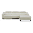 Rampart - Modern L-Shape RAF White Leather Sectional Sofa with 1 Recliner