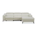 Rampart - Modern L-Shape LAF White Leather Sectional Sofa with 1 Recliner