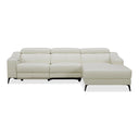 Rampart - Modern L-Shape RAF White Leather Sectional Sofa with 1 Recliner