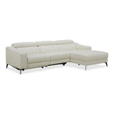 Rampart - Modern L-Shape RAF White Leather Sectional Sofa with 1 Recliner