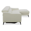 Rampart - Modern L-Shape RAF White Leather Sectional Sofa with 1 Recliner