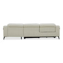 Rampart - Modern L-Shape RAF White Leather Sectional Sofa with 1 Recliner