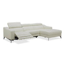 Rampart - Modern L-Shape RAF White Leather Sectional Sofa with 1 Recliner