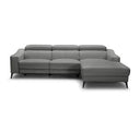 Rampart - Modern L-Shape RAF White Leather Sectional Sofa with 1 Recliner