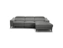 Frazier - Modern Light Grey Leather Sectional Sofa with 3 Recliners