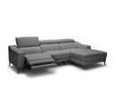 Rampart - Modern L-Shape RAF White Leather Sectional Sofa with 1 Recliner