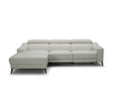 Rampart - Modern L-Shape RAF White Leather Sectional Sofa with 1 Recliner