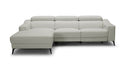 Rampart - Modern L-Shape LAF White Leather Sectional Sofa with 1 Recliner
