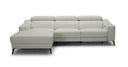 Rampart - Modern L-Shape LAF White Leather Sectional Sofa with 1 Recliner