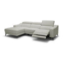 Rampart - Modern L-Shape RAF Grey Leather Sectional Sofa with 1 Recliner