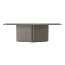 Raphael - Modern Glass + Silver Dining Table