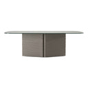 Raphael - Modern Glass + Silver Dining Table
