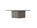 Raphael - Modern Glass + Silver Dining Table