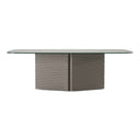 Raphael - Modern Glass + Silver Dining Table