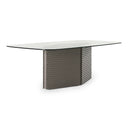 Raphael - Modern Glass + Silver Dining Table