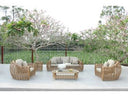 Sandra - Outdoor Beige + Wicker Sofa Set With End Table