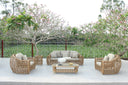 Sandra - Outdoor Beige + Wicker Sofa Set With End Table
