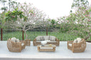 Sandra - Outdoor Beige + Wicker Sofa Set With End Table