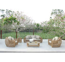 Sandra - Outdoor Beige + Wicker Sofa Set