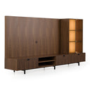 Raskin - Contemporary Walnut Entertainment Center w/ LED Lighting