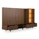 Raskin - Contemporary Walnut Entertainment Center w/ LED Lighting