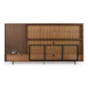 Raskin - Contemporary Walnut Entertainment Center w/ LED Lighting