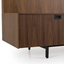 Raskin - Contemporary Walnut Entertainment Center w/ LED Lighting