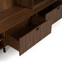 Raskin - Contemporary Walnut Entertainment Center w/ LED Lighting