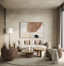 Raywood - Modern Multicolored Boucle Fabric + Ash Sofa