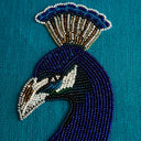 Peacock Beaded Pillow