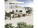 Salvora - Outdoor Beige Fabric & Grey Rope Sofa Set