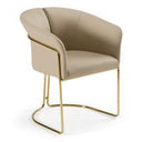 Florence - Modern Glass + Natural Oak + Gold Dining Table