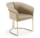 Florence - Modern Glass + Natural Oak + Gold Dining Table