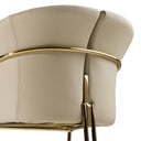 Renfew - Modern Beige Vegan Leather + Champagne Gold Dining Chair