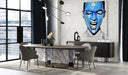 Renfew - Modern Black Oak + Faux Marble Oval Dining Table