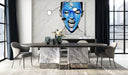 Renfew - Modern Black Oak + Faux Marble Oval Dining Table