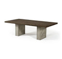 Renzo Modern Round Oak & Concrete Dining Table