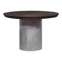 Renzo Modern Round Oak & Concrete Dining Table