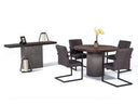 Renzo Modern Round Oak & Concrete Dining Table