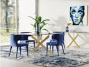 Pyrite Modern Glass and Gold Dining Table