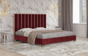reyes modern red velvet & gold bed