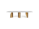 Reynold - Glam Faux Marble + Gold Stainless Steel Dining Table