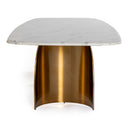 Reynold - Glam Faux Marble + Gold Stainless Steel Dining Table