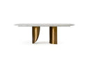 Reynold - Glam Faux Marble + Gold Stainless Steel 94-Inch Dining Table