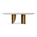 Reynold - Glam Faux Marble + Gold Stainless Steel 94-Inch Dining Table