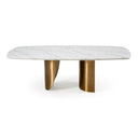Reynold - Glam Faux Marble + Gold Stainless Steel 94-Inch Dining Table