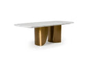 Reynold - Glam Faux Marble + Gold Stainless Steel 94-Inch Dining Table