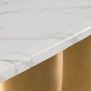 Reynold - Glam Faux Marble + Gold Stainless Steel 94-Inch Dining Table