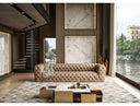 Ellington - Italian Grey Nubuck Leather 4-Seater Sofa