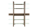 Rinaldi - Mid-Century Modern Grey Ash + Glass Bookshelf